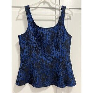 Express Women’s Sleeveless Lace Peplum Top (S)